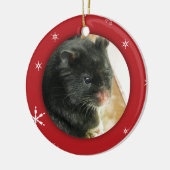 Personalisierter Hamster-/Haustier-Foto-Feiertag Keramikornament (Links)