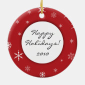 Personalisierter Hamster-/Haustier-Foto-Feiertag Keramikornament (Hinten)