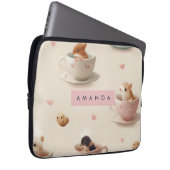 Personalisierter Hamster im Teacup-Muster Laptopschutzhülle (Vorne Rechts)