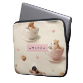 Personalisierter Hamster im Teacup-Muster Laptopschutzhülle (Vorderseite Links)