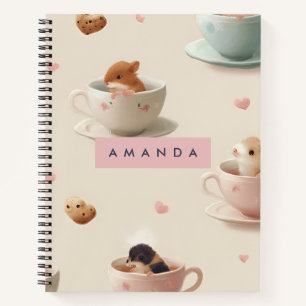 Personalisierter Hamster im Teacup-Muster Notizblock