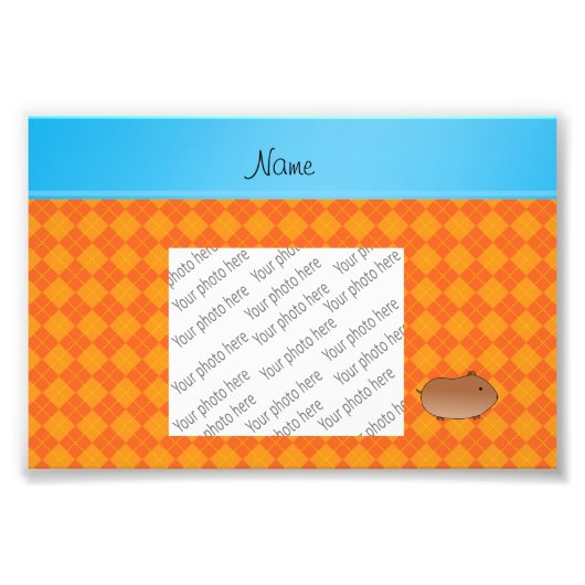 Personalisierter Hamster Orange-Raute Fotodruck (Vorne)