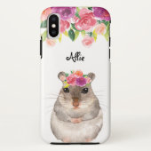 Personalisierter Hamster und Blume Case-Mate iPhone Hülle (Rückseite)