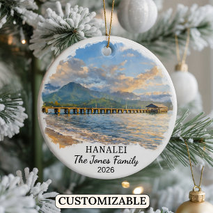 Personalisierter Hanalei-Schmuck, Benutzerdefinier Keramik Ornament