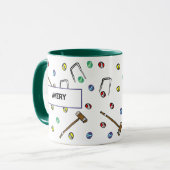 Personalisierter Hand-Illustriert Croquet Team Pla Tasse (Vorderseite Links)