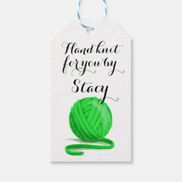 Personalisierter Hand-Strick mit Betreuungsinforma Geschenkanhänger