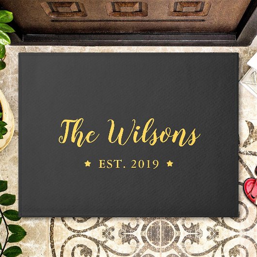 Personalisierter handgeschriebener Familienname Fußmatte