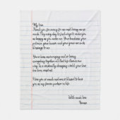 Personalisierter handgeschriebener Liebe Letter fü Fleecedecke (Vorderseite)