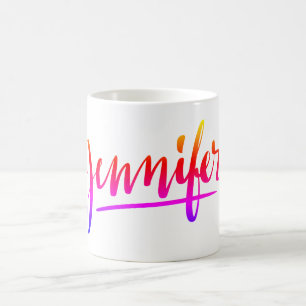Personalisierter handgeschriebener Name Jennifer Kaffeetasse