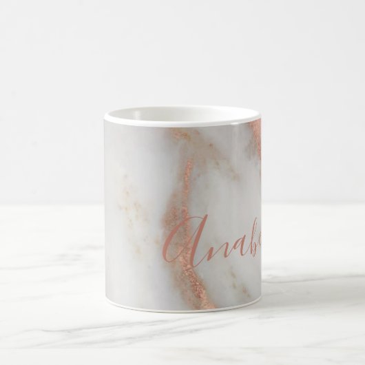 Personalisierter handgeschriebener Name Rose Goldm Kaffeetasse (Mittel)