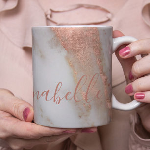 Personalisierter handgeschriebener Name Rose Goldm Kaffeetasse
