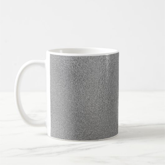 Personalisierter handgeschriebener Name Silbergrau Kaffeetasse (Links)
