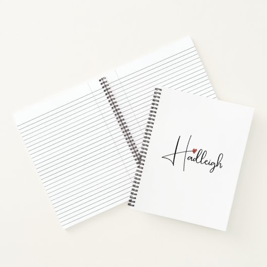 Personalisierter handgeschriebener Skriptname Notizblock (Innenseite)