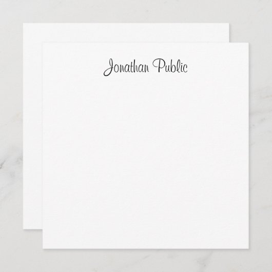 Personalisierter handgeschriebener Skripttext Mitteilungskarte (Vorne/Hinten)