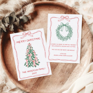 Personalisierter handgezeichneter Weihnachtsbaum F Feiertagskarte