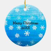 Personalisierter handgezeichneter Weihnachtself Keramik Ornament (Hinten)