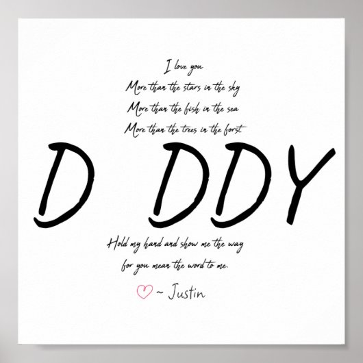Personalisierter Handprint Vater Daddy Geem Keepak Poster (Vorne)
