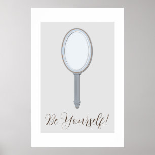 Personalisierter Handspiegel Silber Gold Inspirier Poster