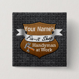 Personalisierter Handyman-Fix-It-Individuelle Name Button