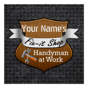 Personalisierter Handyman-Fix-It-Individuelle Name Poster