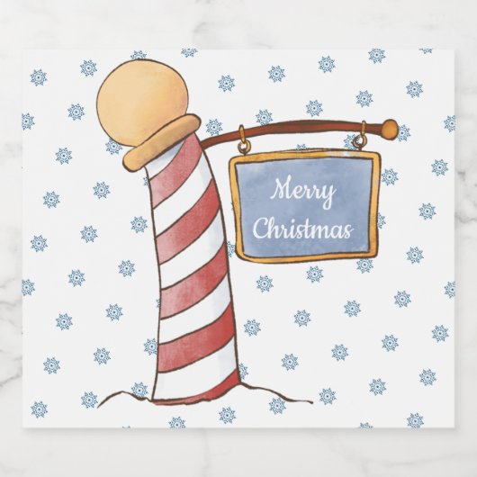 Personalisierter Hanging Sign Striping Pole Holida Schaumweinetikett (Einzelnes Label)