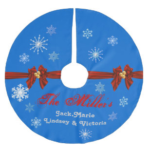 Personalisierter HANUKAH SCHNEEFLOCKE Baum-Rock Polyester Weihnachtsbaumdecke