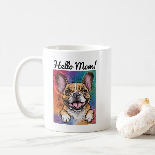 Personalisierter Happy French Bulldog Pet Kaffeetasse (Mit Donut)
