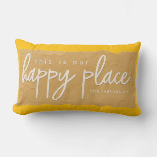 Personalisierter „Happy Place“-Text Benutzername O Lendenkissen