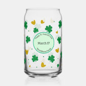 Personalisierter Happy St. Patrick's Day mit Clove Dosenglas (Rückseite)