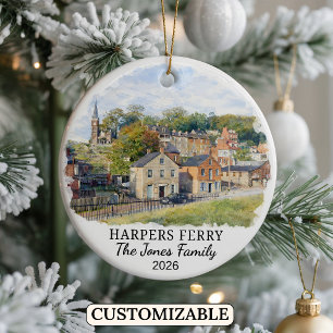 Personalisierter Harpers Ferry Weihnachtsschmuck, Keramik Ornament