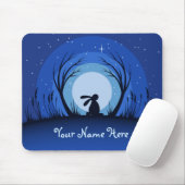 Personalisierter Hase, Kaninchen, Mondlicht-Silhou Mousepad (Mit Mouse)