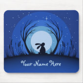 Personalisierter Hase, Kaninchen, Mondlicht-Silhou Mousepad (Vorne)