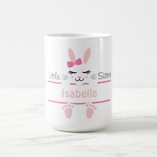Personalisierter Hasen-Geschwister-Becher Große Sc Kaffeetasse (Mittel)