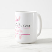 Personalisierter Hasen-Geschwister-Becher Große Sc Kaffeetasse (VorderseiteRechts)