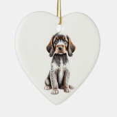 Personalisierter Hasenpuppy Keramik Ornament (Rechts)
