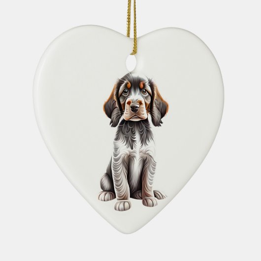 Personalisierter Hasenpuppy Keramik Ornament (Rechts)