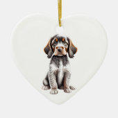 Personalisierter Hasenpuppy Keramik Ornament (Vorne)