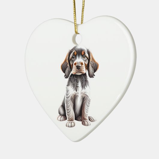 Personalisierter Hasenpuppy Keramik Ornament (Links)