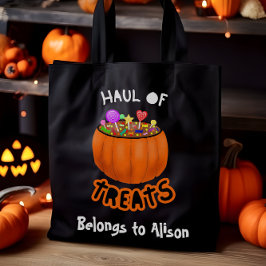 Personalisierter Haul von Leckereien Halloween Pum Tasche