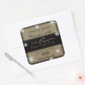 Personalisierter, hausgemachter Ferienort Quadratischer Aufkleber (Umschlag)