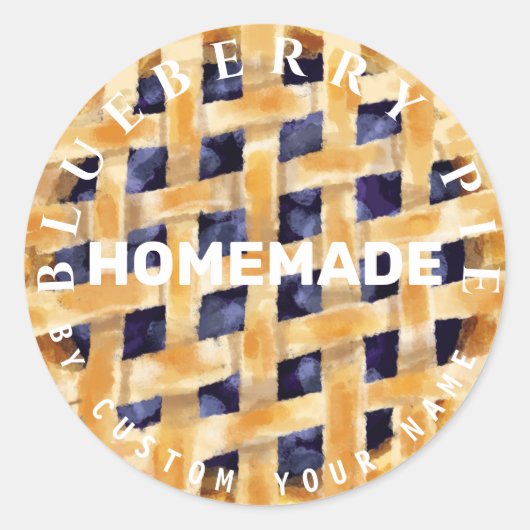 Personalisierter, hausgemachter Pie Classic Round  Runder Aufkleber (Vorderseite)