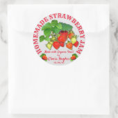 Personalisierter hausgemachter Strawberry-Konfitür Runder Aufkleber (Tasche)