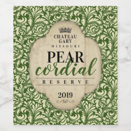 Personalisierter hausgemachter Wein Damast verzier Weinetikett