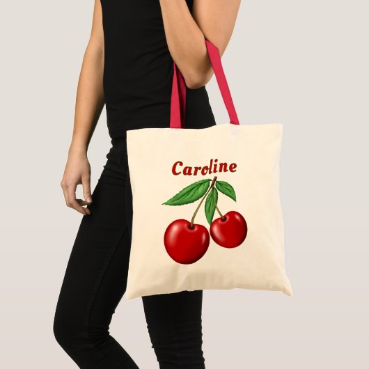Personalisierter Haushalt für Red Cherries Tragetasche (Vorderseite (Produkt))