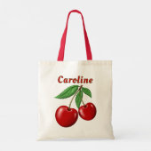 Personalisierter Haushalt für Red Cherries Tragetasche (Rückseite)