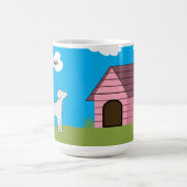 Personalisierter Hausname des Hundes mit rosafarbe Kaffeetasse (Mittel)