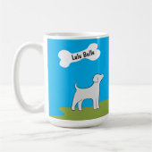 Personalisierter Hausname des Hundes mit rosafarbe Kaffeetasse (Links)