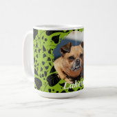 Personalisierter Haustier-Eltern-Becher mit grüner Kaffeetasse (Vorderseite Links)