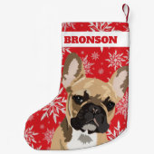 Personalisierter Haustier | Fawn French Bulldog Gi Kleiner Weihnachtsstrumpf (Rückseite)