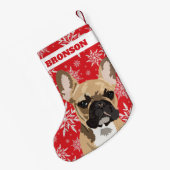 Personalisierter Haustier | Fawn French Bulldog Gi Kleiner Weihnachtsstrumpf (Rückseite (Hängend))
